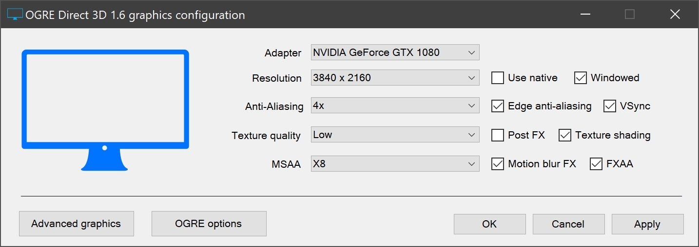 Graphics Configuration Interface